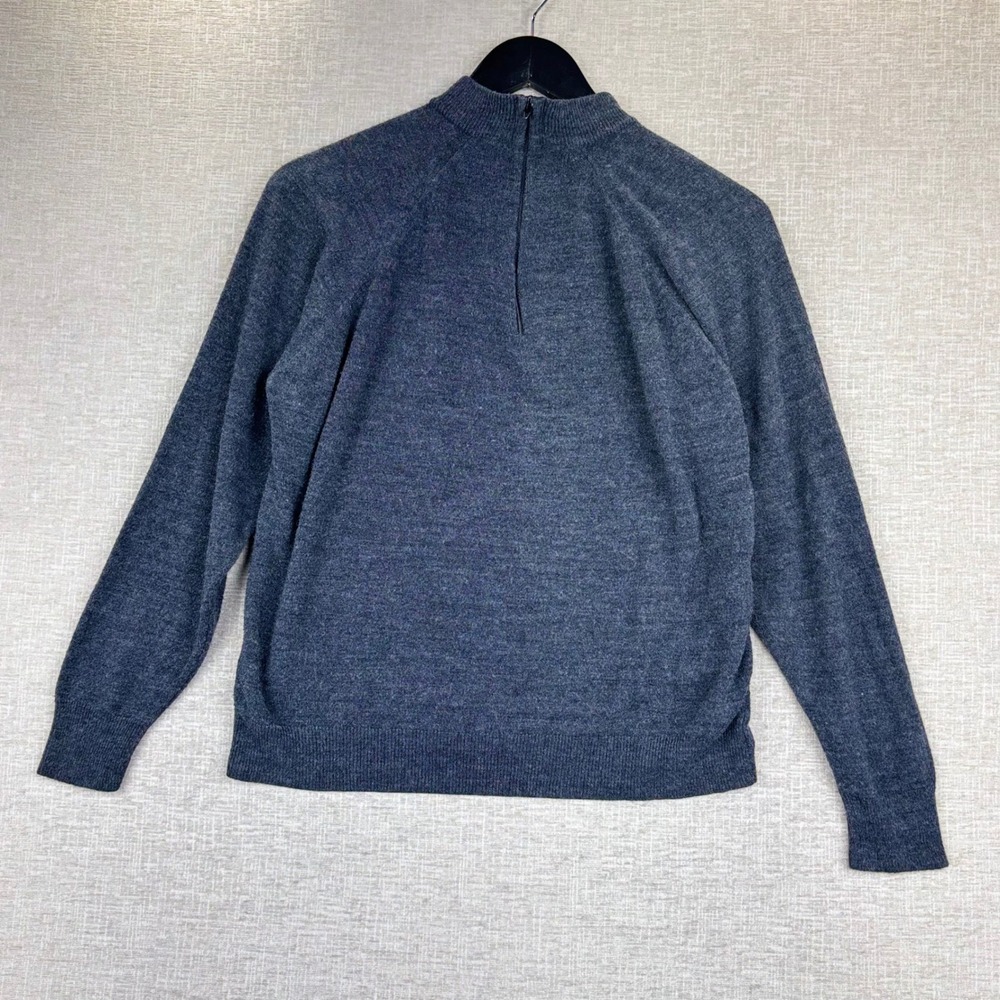 Designers Originals Womens XL 42 Gray Mock Neck Back Zip Raglan Sweater